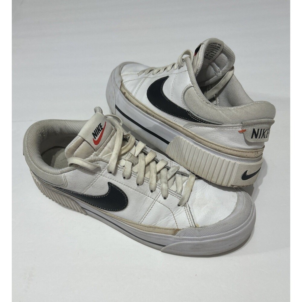 Nike Court Legacy Lift White Black Men's Size 10.5 Platform Sneakers DM7590-100